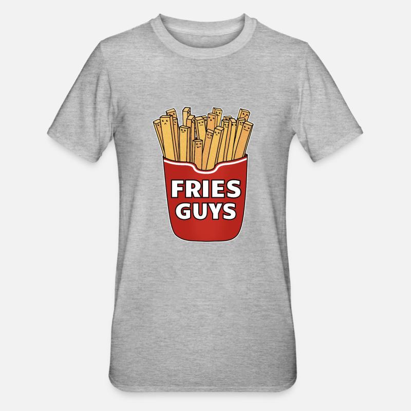 FRITES LES GARS - T-shirt polycoton Unisexe - gris chiné