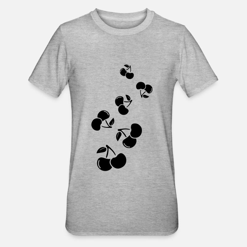 Cherry fruit - Unisex Polycotton T-Shirt - heather grey