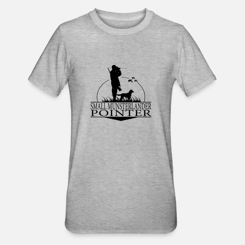 SMALL MUNSTERLANDER POINTER Jagdhunde Wilsigns - Unisex Polycotton T-Shirt - Grau meliert