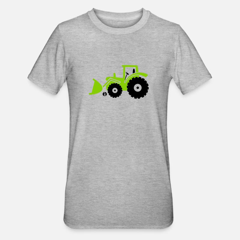 Tractor front loader Bulldog wheel loader with - T-shirt polycoton Unisexe - gris chiné