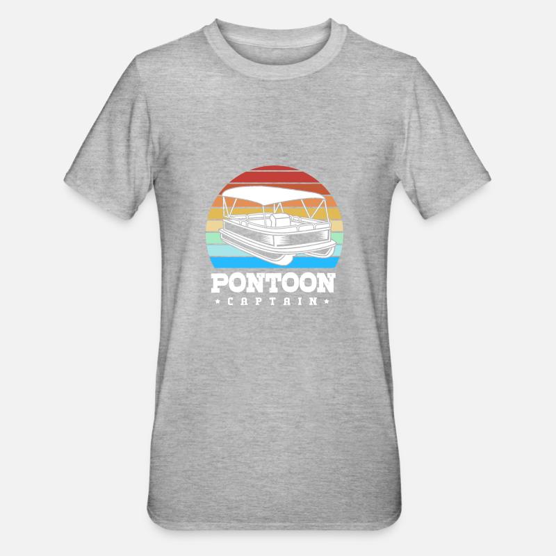 Pontonboot Boot Boote - Unisex Polycotton T-Shirt - Grau meliert