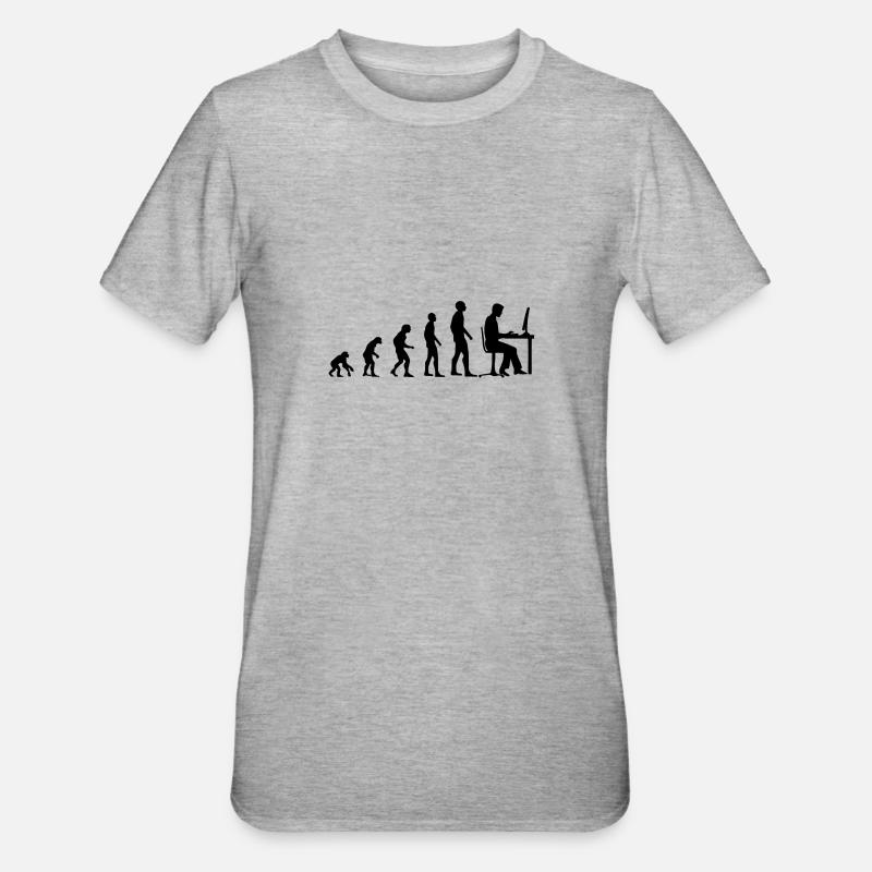 Evolution Gamer PC Videospil Computer - Sort - Unisex polycotton T-shirt - grå meleret