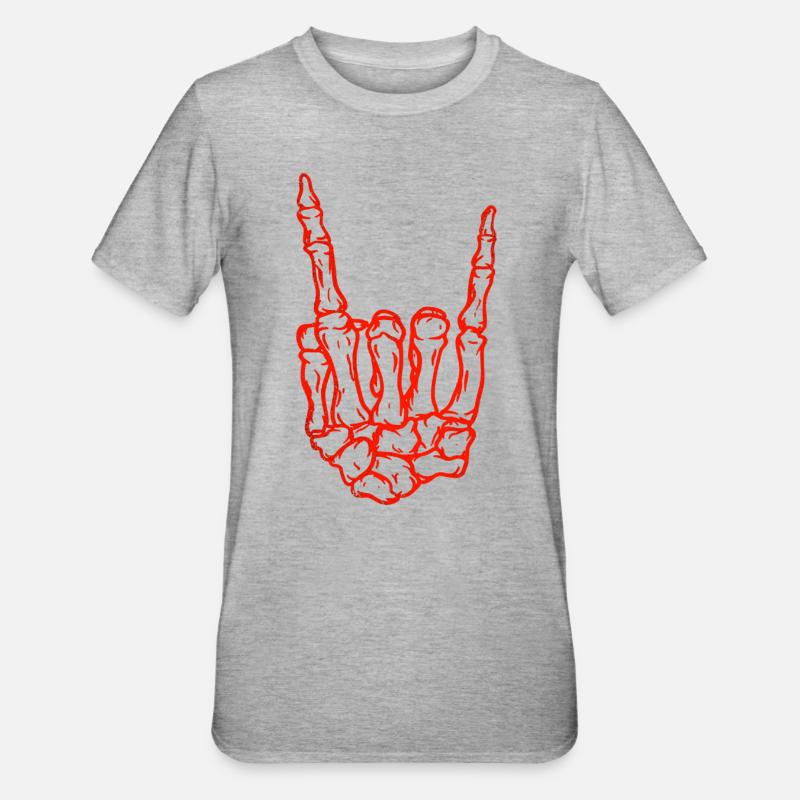Rock and Roll Skeleton - Unisex Polycotton T-Shirt - heather grey