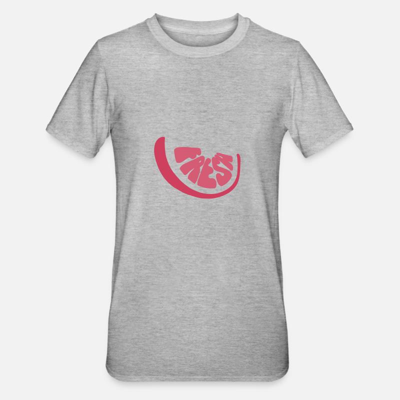 Fresh Grapefruit - Unisex Polycotton T-Shirt - Grau meliert