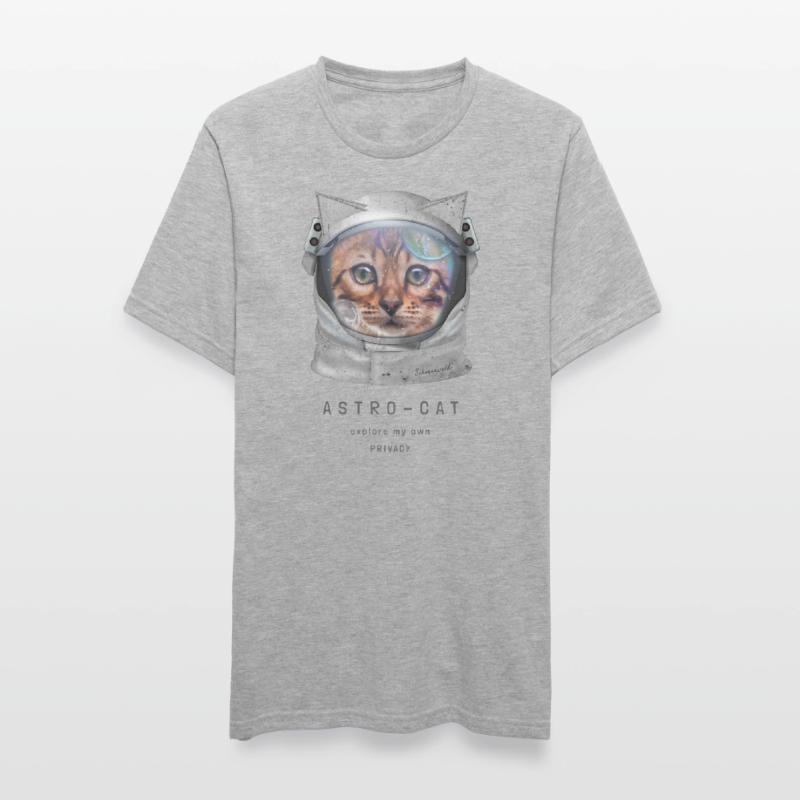 Astro chat Chat de l’espace Chat astronaute Chat dans l’espace T-shirt polycoton Unisexe
