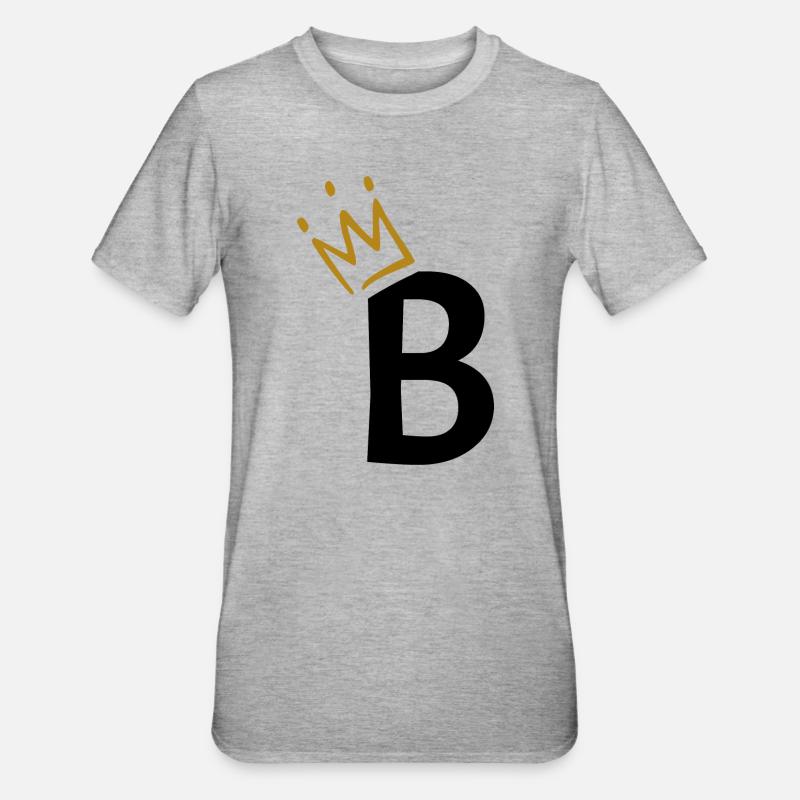 Letter B - initial letter B - Unisex Polycotton T-Shirt - heather grey