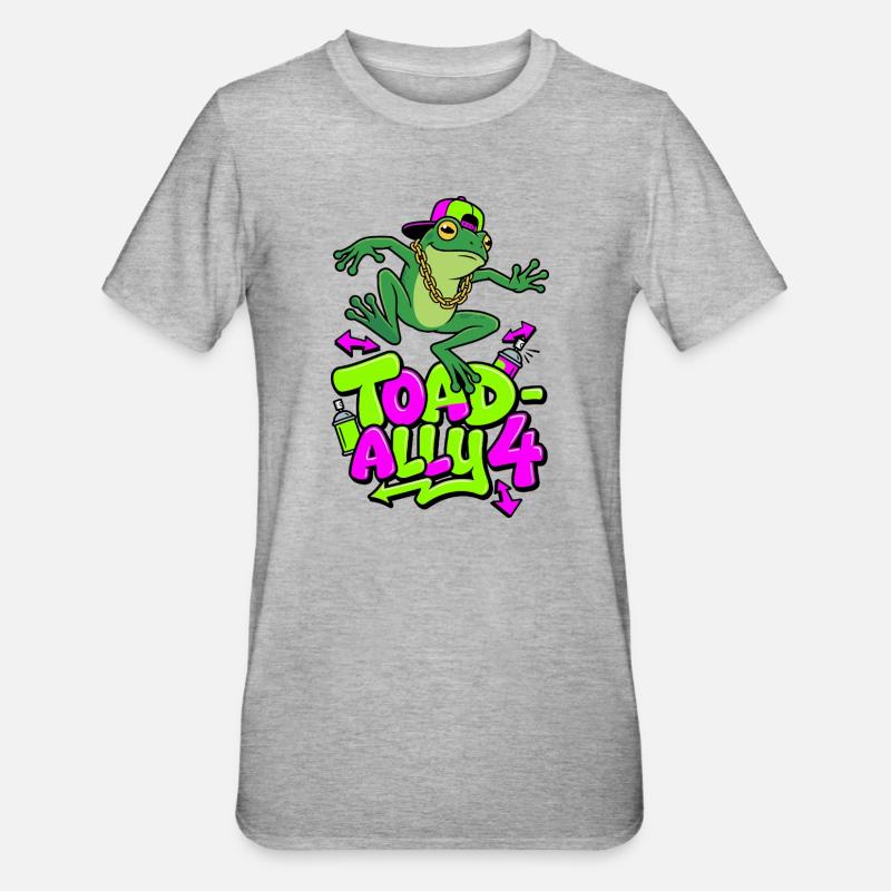 Toad-Ally 4 Cool Toad - Unisex Polycotton T-Shirt - heather grey