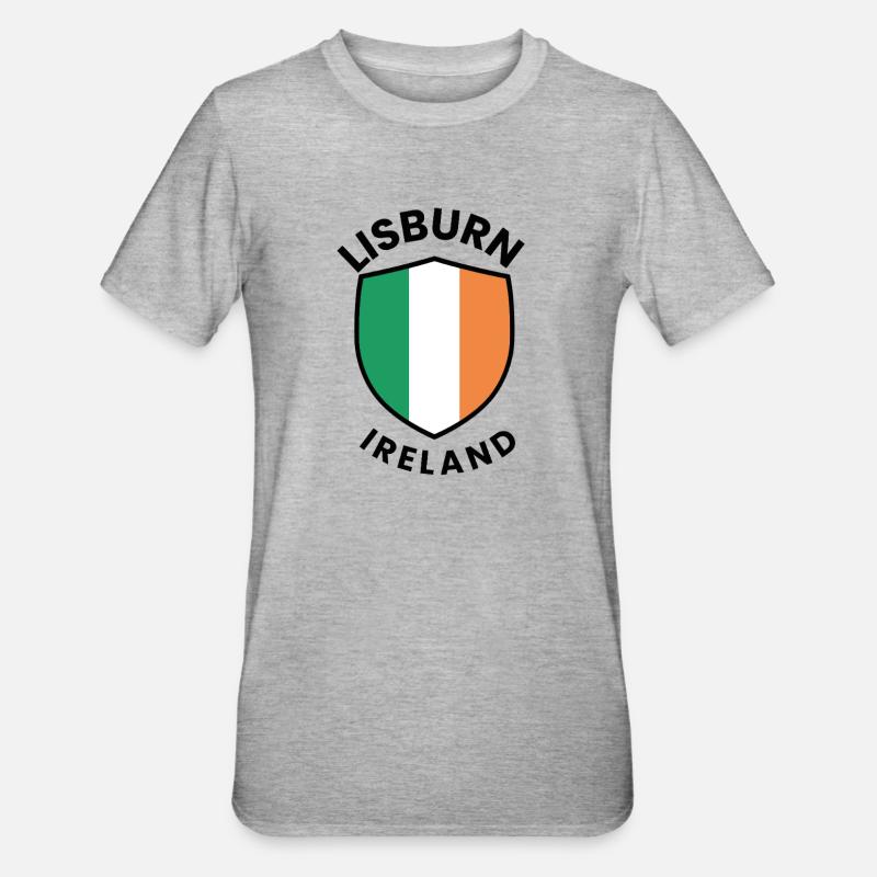 Drapeau d’Irlande de Lisburn - T-shirt polycoton Unisexe - gris chiné