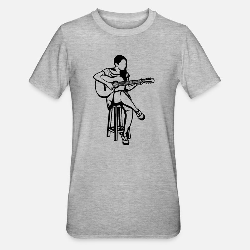 Gitarrflickan - Polycotton-T-shirt unisex - gråmelerad