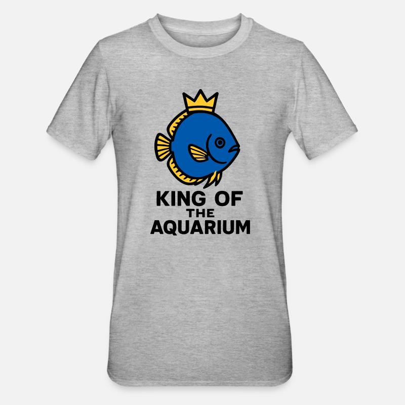 Il Re del Pesce Disco Coronato dell'Acquario - Maglietta unisex, mix cotone e poliestere - grigio melange