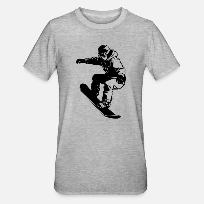 Snowboardeur - T-shirt polycoton Unisexe - gris chiné