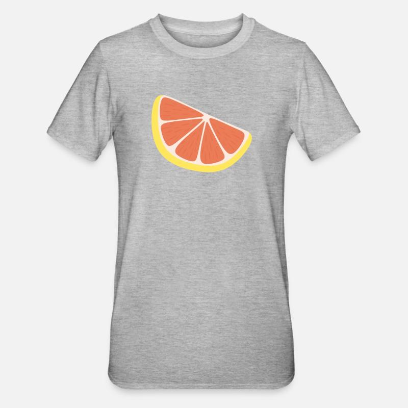 Tranche de pamplemousse - T-shirt polycoton Unisexe - gris chiné