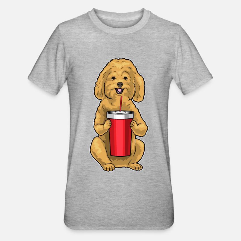 Mug caniche - T-shirt polycoton Unisexe - gris chiné