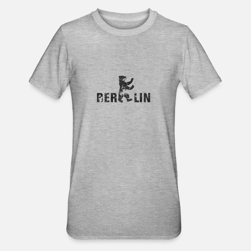 Berlin avec l'ours de Berlin - T-shirt polycoton Unisexe - gris chiné