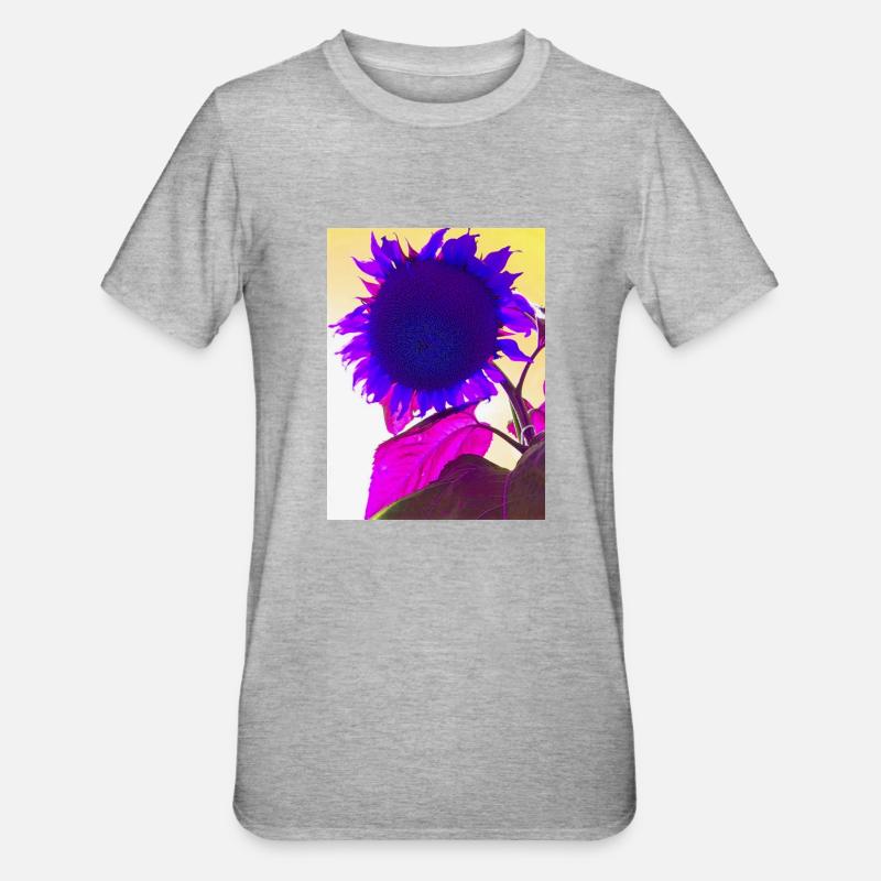 sommerblume pop Art - Unisex Polycotton T-Shirt - Grau meliert