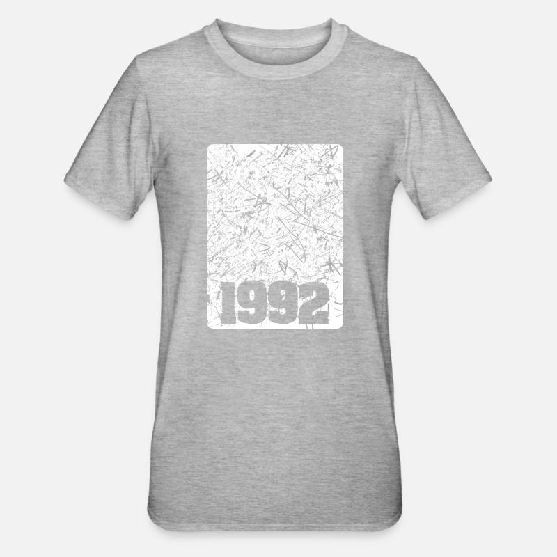 Numéro 1992 - T-shirt polycoton Unisexe - gris chiné