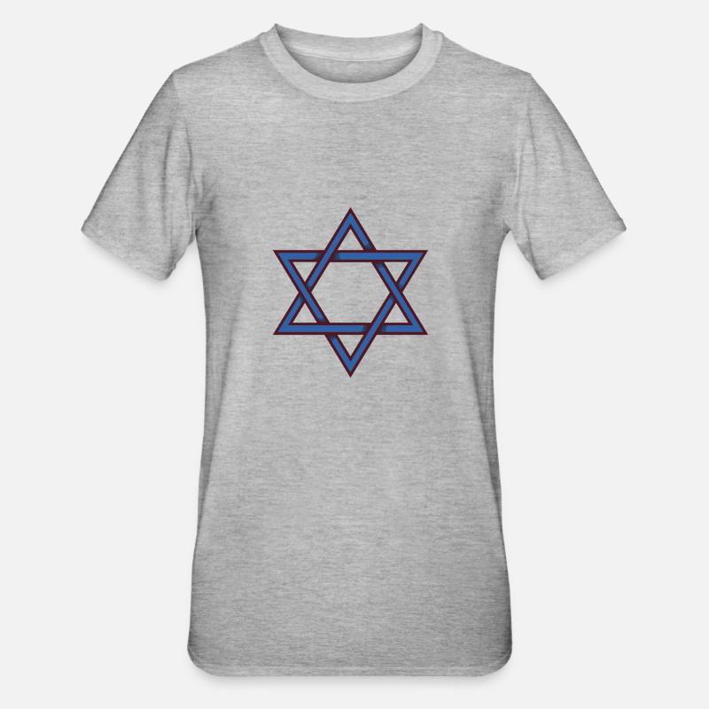 Étoile de David - T-shirt polycoton Unisexe - gris chiné