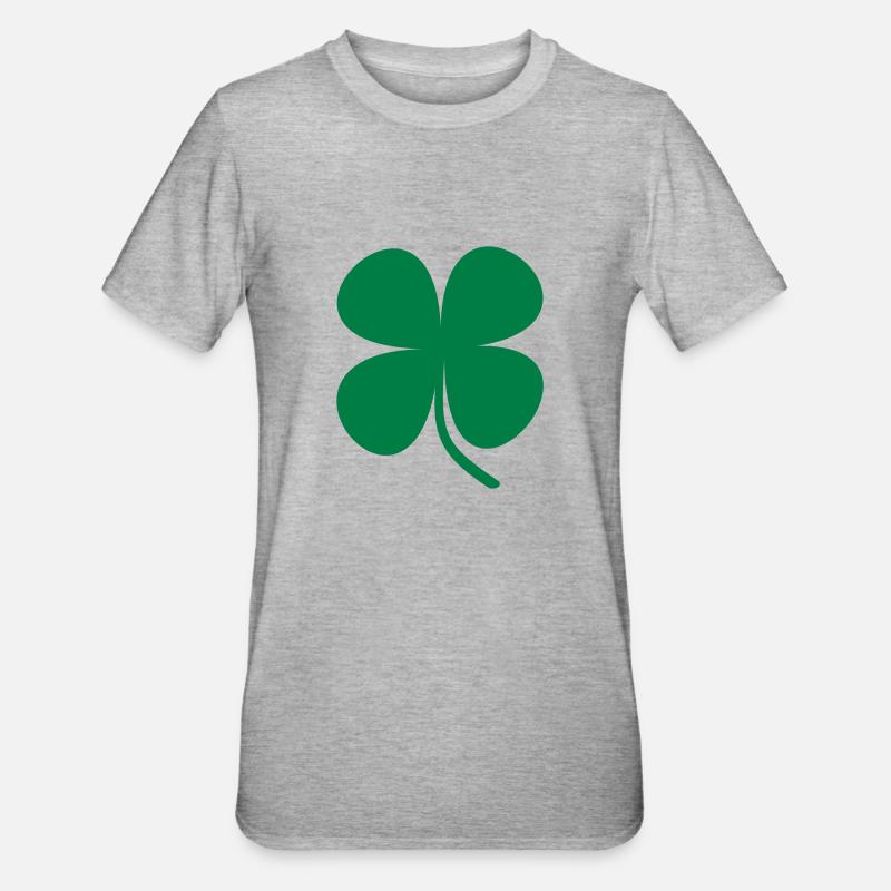 Kleeblatt - Unisex Polycotton T-Shirt - Grau meliert