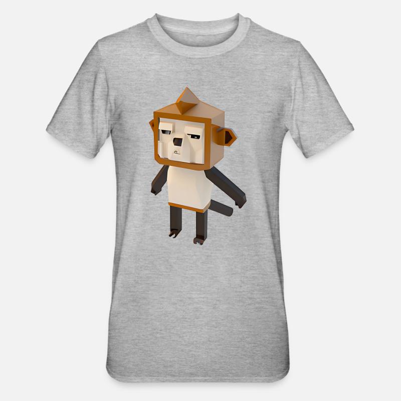 Polygon Monkey - Unisex Polycotton T-Shirt - heather grey