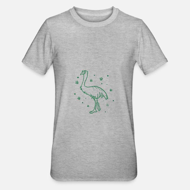 Émeu - T-shirt polycoton Unisexe - gris chiné