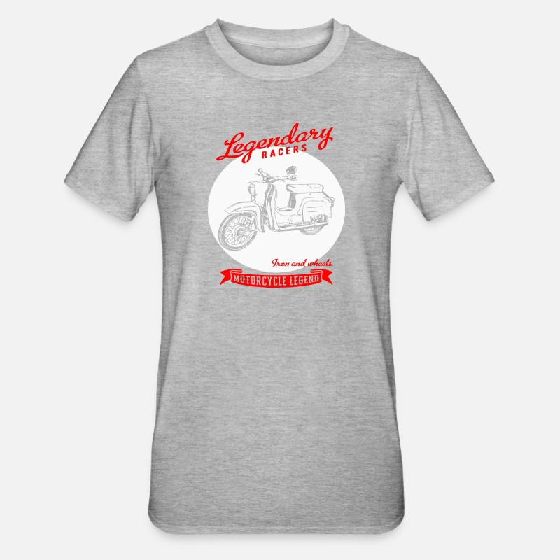 Simson Schwalbe Cyclomoteur RDA - T-shirt polycoton Unisexe - gris chiné