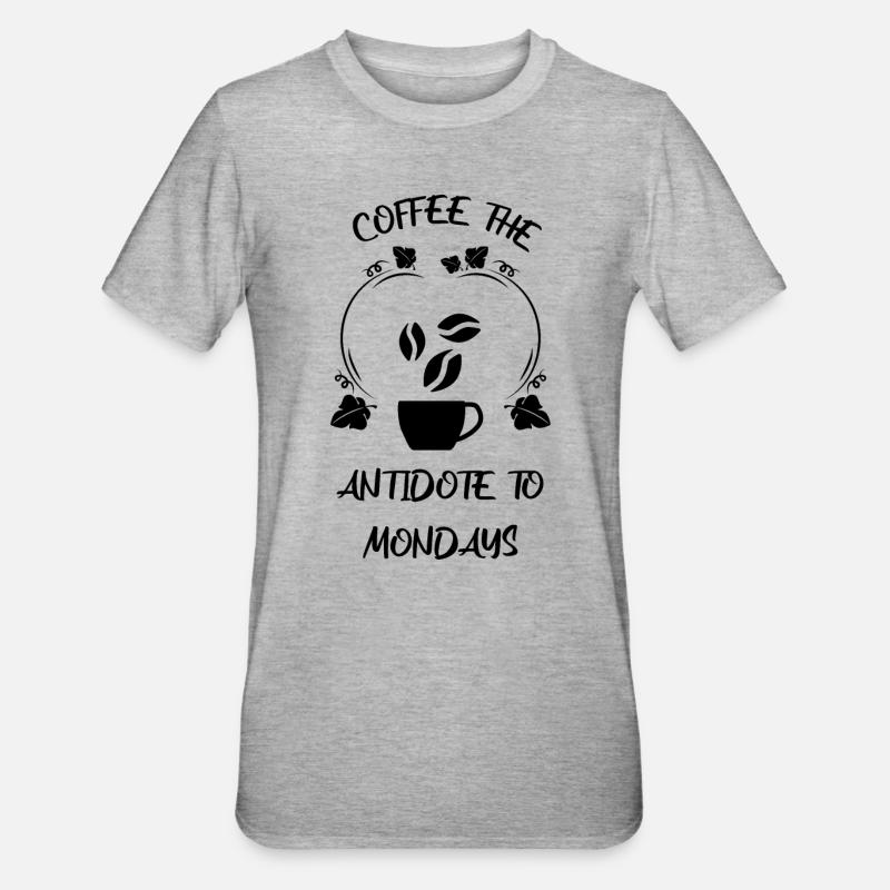 Kaffee Espresso Käffchen - Unisex Polycotton T-Shirt - Grau meliert
