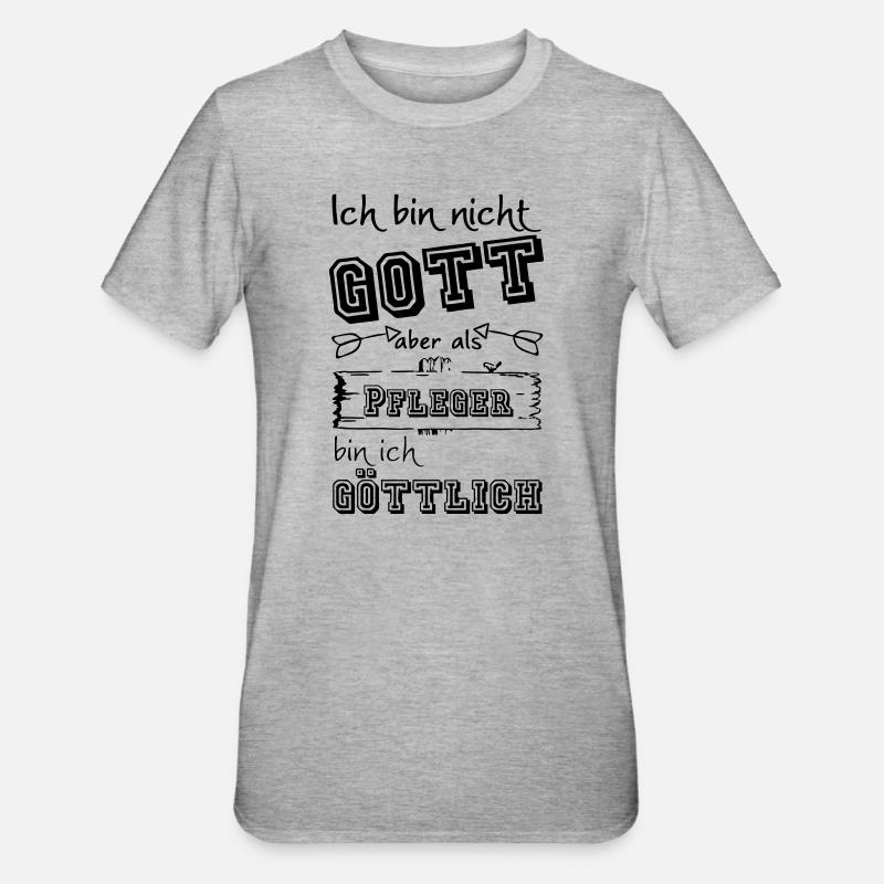 Göttlicher Pfleger Geschenk - Unisex Polycotton T-Shirt - Grau meliert