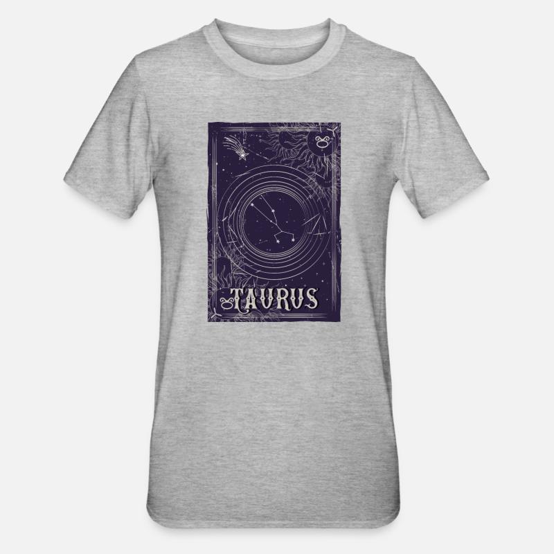 Taurus Sternbild Orbit Design - Unisex Polycotton T-Shirt - Grau meliert