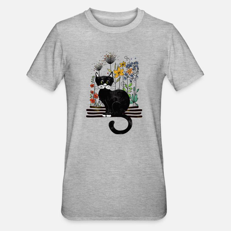 chat - T-shirt polycoton Unisexe - gris chiné