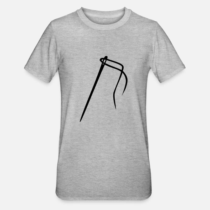 Needle - Thread - Unisex Polycotton T-Shirt - heather grey