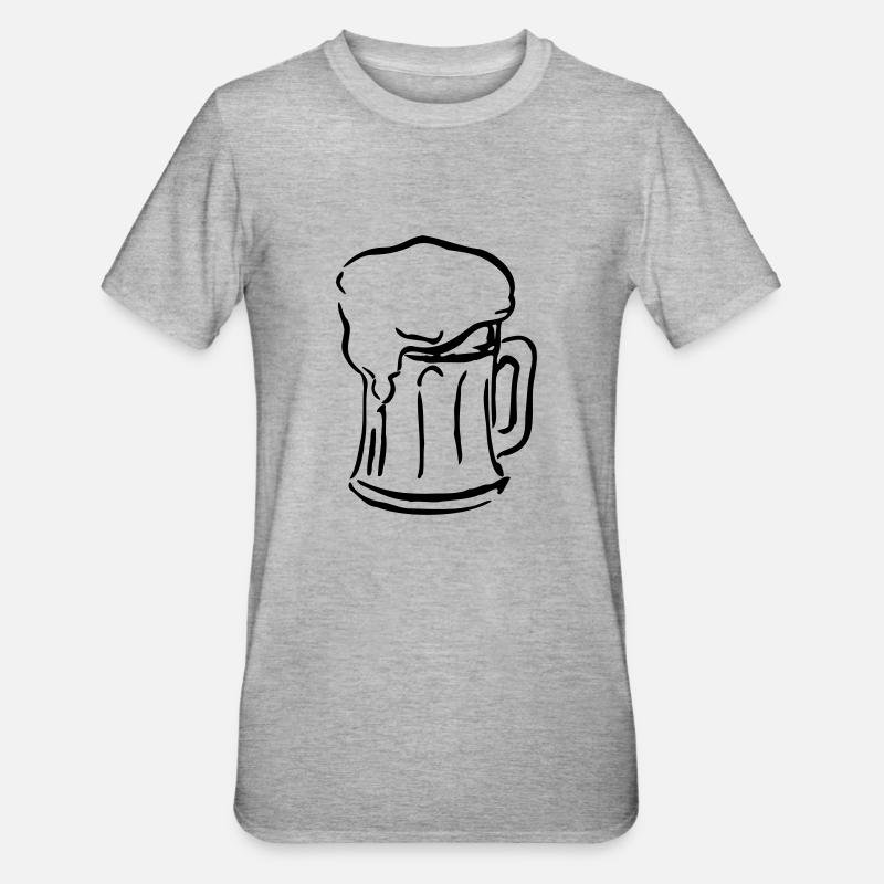 Bier - Unisex Polycotton T-Shirt - Grau meliert