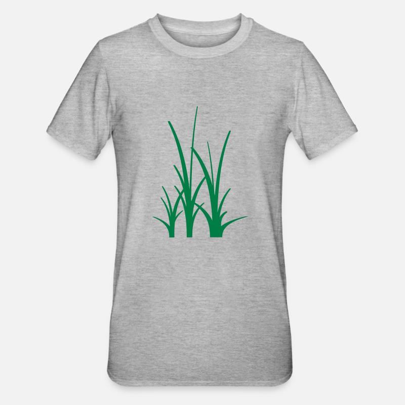 Binary Gras - Unisex Polycotton T-Shirt - Grau meliert