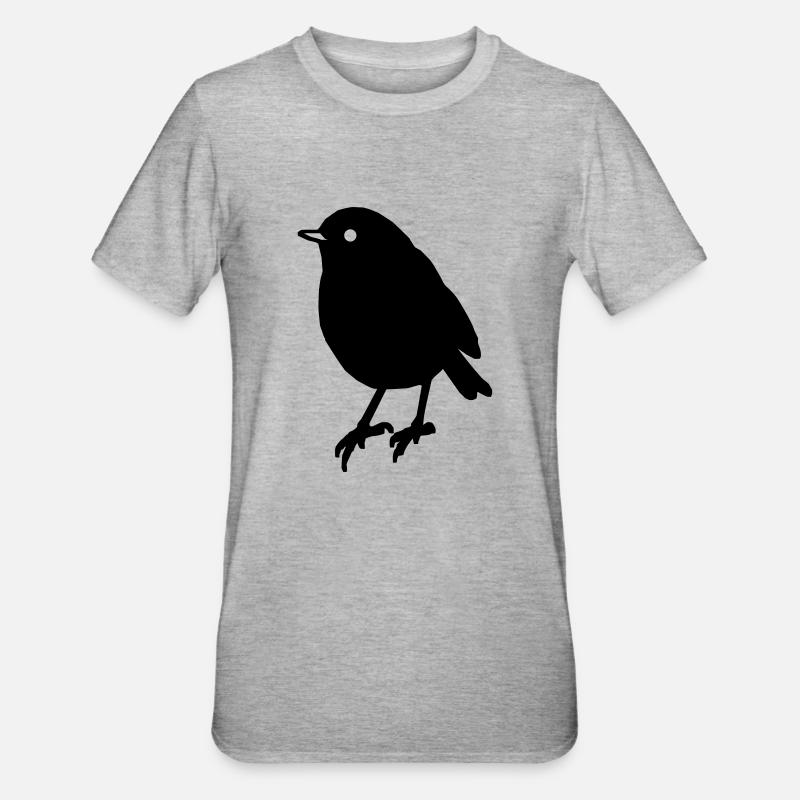 Idée cadeau pour oiseau oiseau - T-shirt polycoton Unisexe - gris chiné