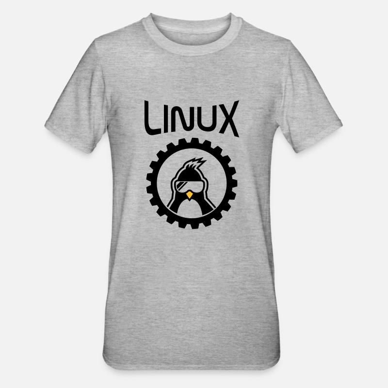 roue linux - T-shirt polycoton Unisexe - gris chiné