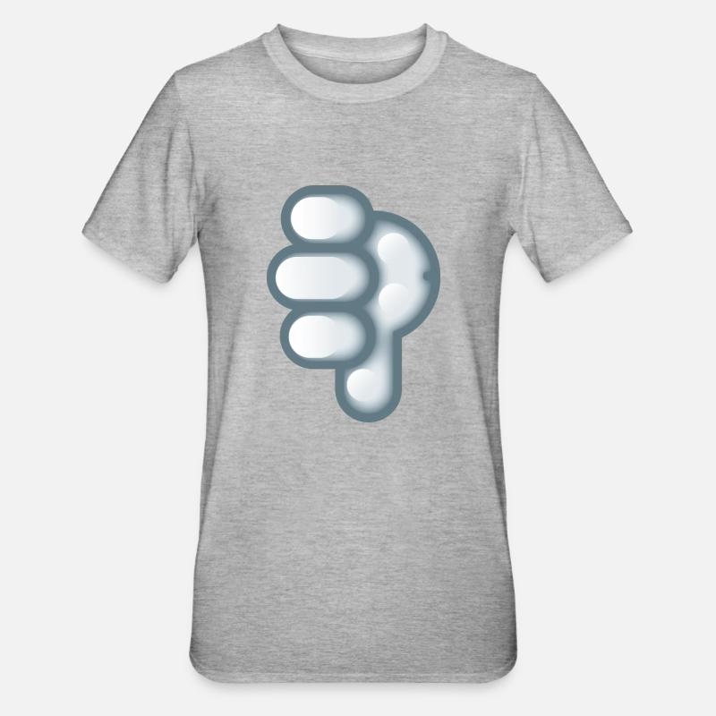 Smiley Hand Signal Down - Unisex polypuuvilla-t-paita - harmaasävyinen