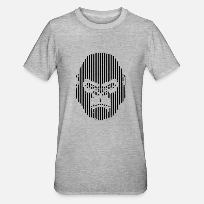 Gorilla Face Graphiques - T-shirt polycoton Unisexe - gris chiné