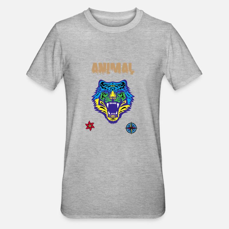 Griffe de tigre du Bengale - T-shirt polycoton Unisexe - gris chiné