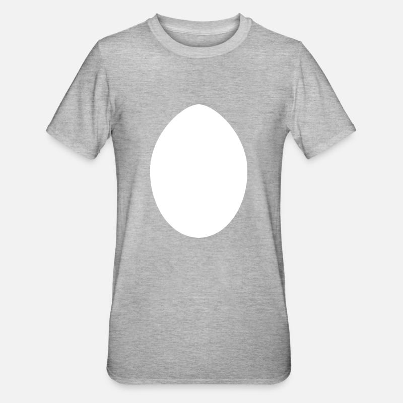 White Easter Egg - Unisex Polycotton T-Shirt - heather grey