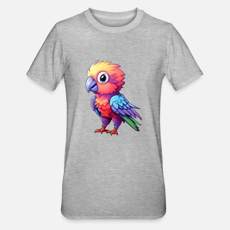 Perroquet Bébé - T-shirt polycoton Unisexe - gris chiné