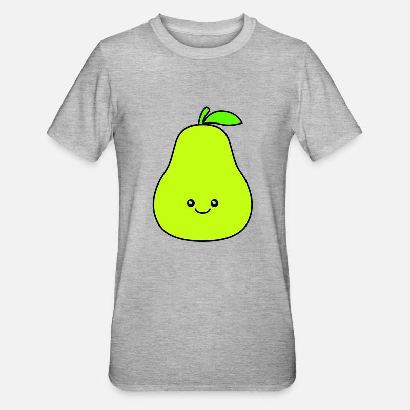 birne comic - Unisex Polycotton T-Shirt - Grau meliert