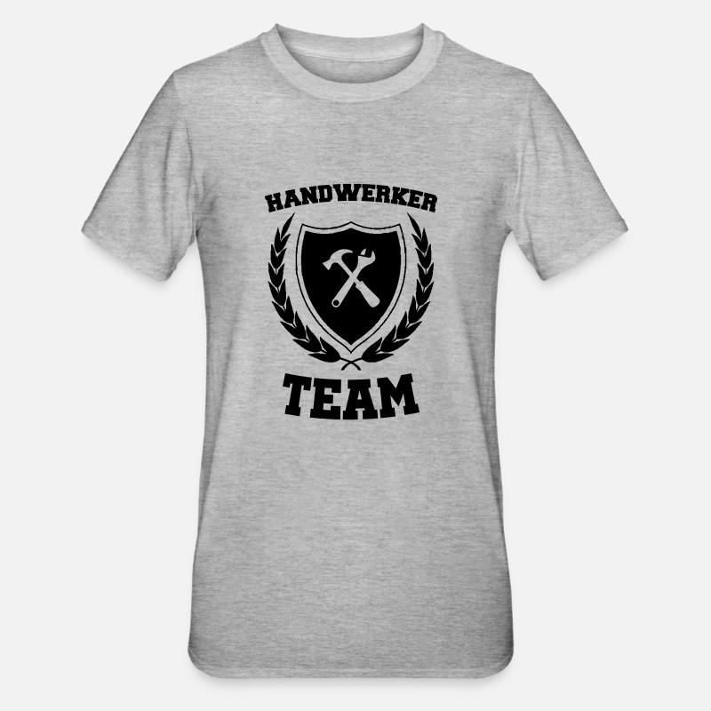 Handwerker Team - Unisex Polycotton T-Shirt - Grau meliert