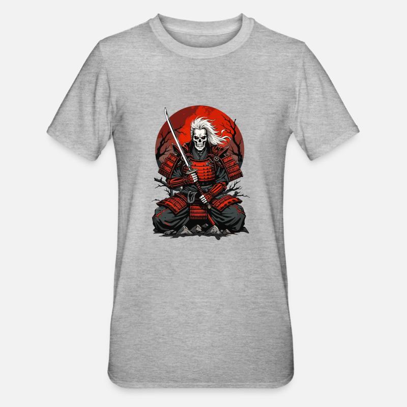 Uralte Samurai - Unisex Polycotton T-Shirt - Grau meliert