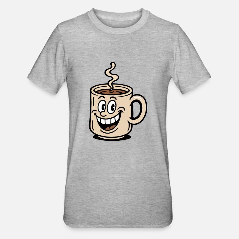 Coffee Cup Comic - Unisex Polycotton T-Shirt - heather grey