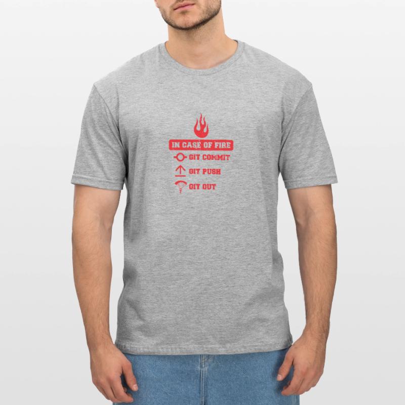 In case of fire: git commit, git push, git out Unisex Polycotton T-Shirt