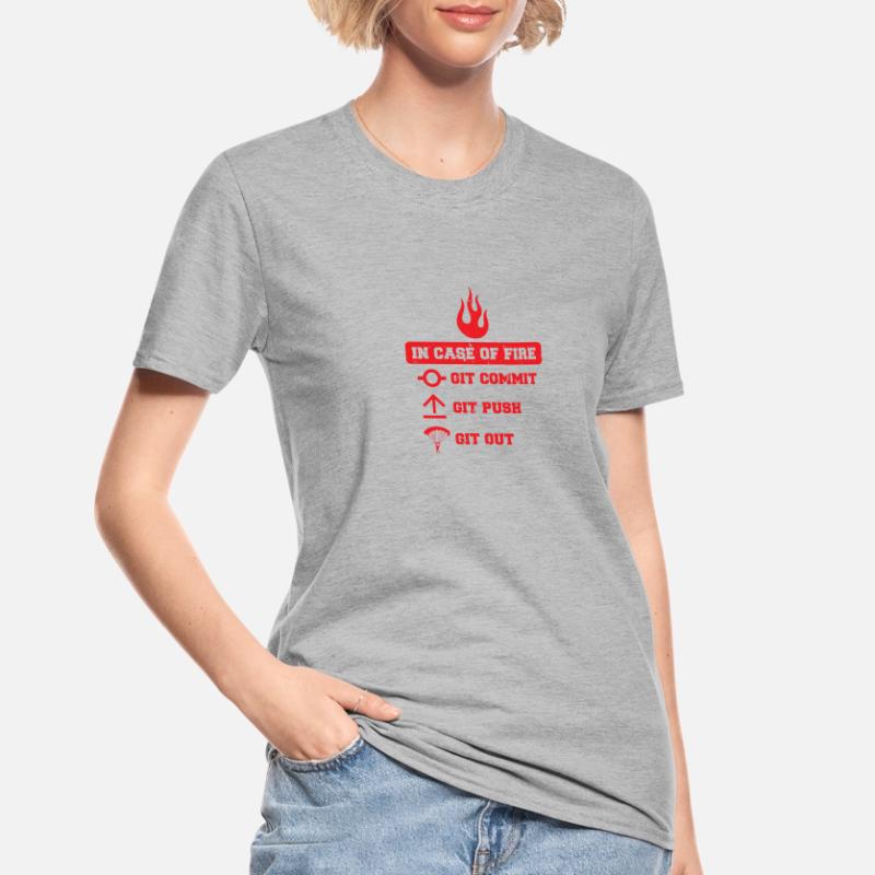 In case of fire: git commit, git push, git out Unisex Polycotton T-Shirt