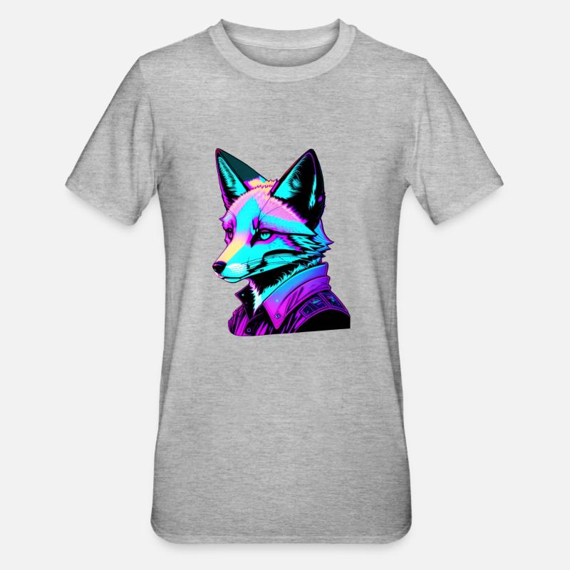 Fuchs Design Future Space bunt - Unisex Polycotton T-Shirt - Grau meliert