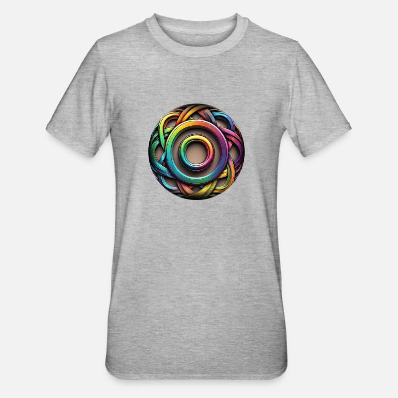 Nœuds d’éléments de couleurs arc-en-ciel - T-shirt polycoton Unisexe - gris chiné