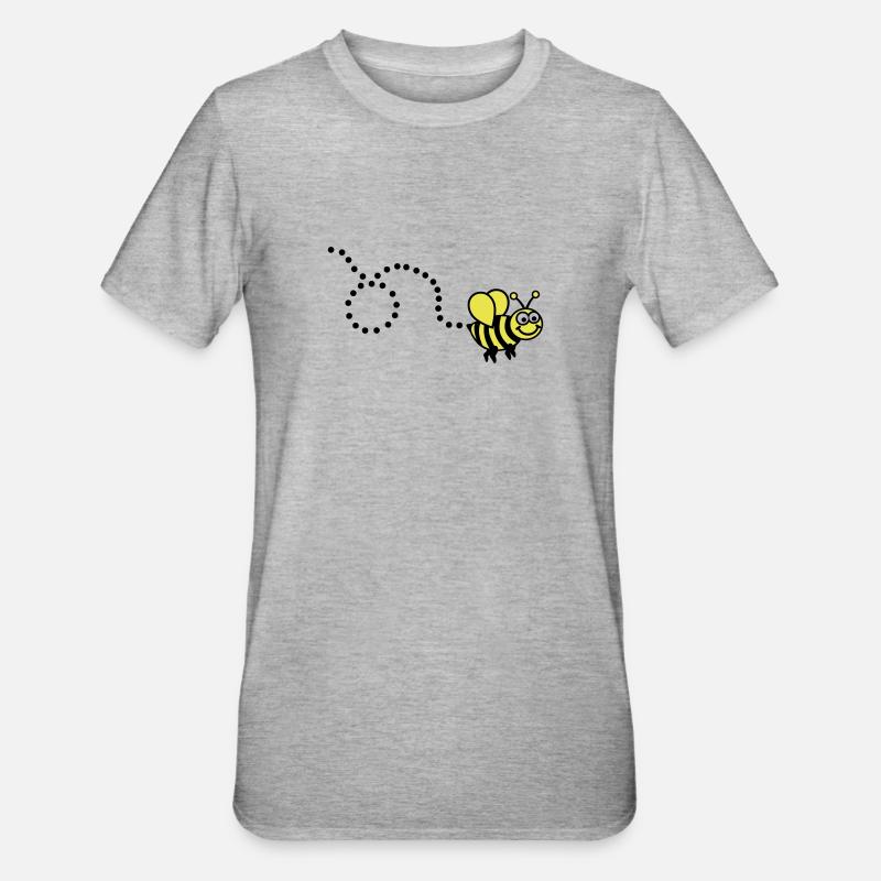 Biene - Unisex Polycotton T-Shirt - Grau meliert