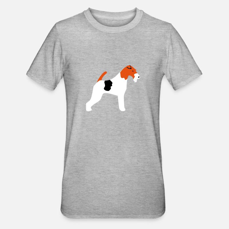 Fox terrier - T-shirt polycoton Unisexe - gris chiné
