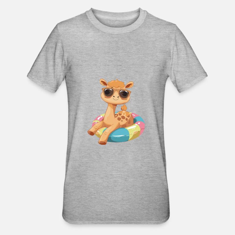 Kamel Comic Cool - Unisex Polycotton T-Shirt - Grau meliert